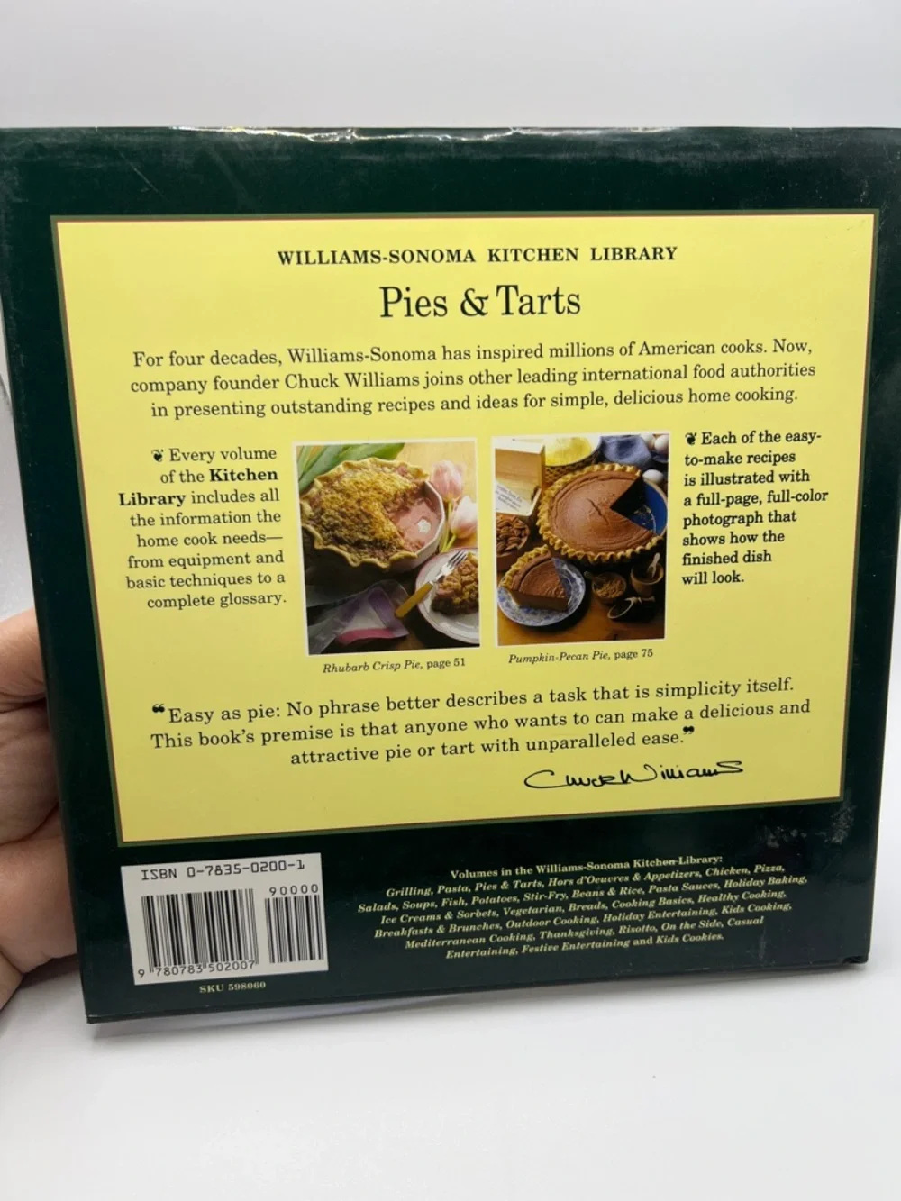 Williams-Sonoma Pies & Tarts Cookbook - Green and Yellow Cover
